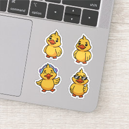 Zachte cartoon eenden sticker set