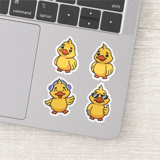 Zachte cartoon eenden sticker set (Detail)