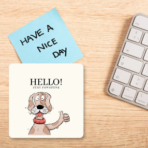 Zachte Cartoon Hond Duim Omhoog Typografie Sticker