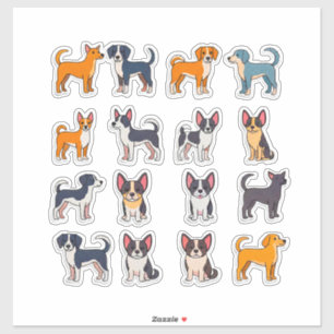 Zachte Cartoon Hond Sticker Set Met Helder Kleuren