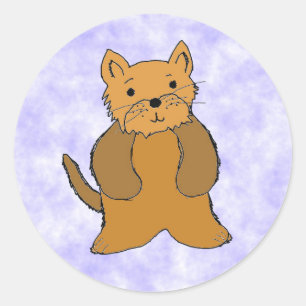 Zachte Cartoon Puppystickers Ronde Sticker