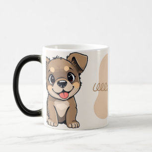 Zachte Cartoon Rottweiler Puppie Hond Witte Kerami Magische Mok