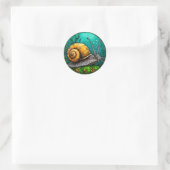 🐌 Zachte Cartoon Slak Minimalistisch Dier Ronde Sticker (Tas)