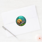 🐌 Zachte Cartoon Slak Minimalistisch Dier Ronde Sticker (Envelop)