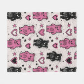 Zachte Cartoon Teddybeer Patroon Fleece Deken (Voorkant (Horizontaal))