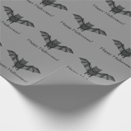 Zachte Cartoon Vleermuis Patroon Met Gelukkig Hall Cadeaupapier