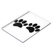 Zachte Cartoon Zwarte Hond Pootafdrukken Notitieboek (Linkerzijde)