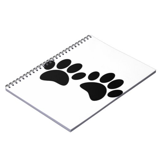 Zachte Cartoon Zwarte Hond Pootafdrukken Notitieboek (Linkerzijde)