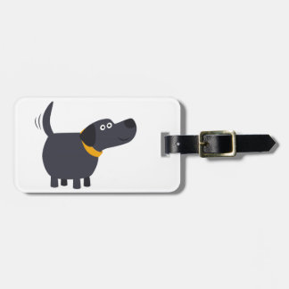 Zachte Cartoon Zwarte Labrador Bagage Label