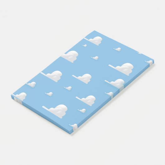 Zachte cartoonwolk patronen post-it® notes (Schuin)