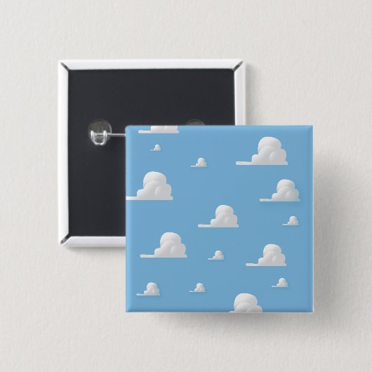 Zachte cartoonwolk patronen vierkante button 5,1 cm (Voorkant /achterkant)
