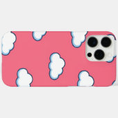 Zachte Cartoonwolk Patroon op Roze Case-Mate iPhone Case (Achterkant (horizontaal))