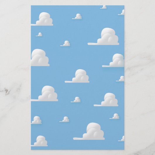 Zachte cartoonwolkpatroon briefpapier (Voorkant)