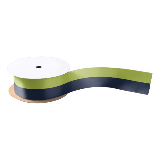 Zachte Chartreuse & Donkerblauwe Satijnen Lint (Spoel)