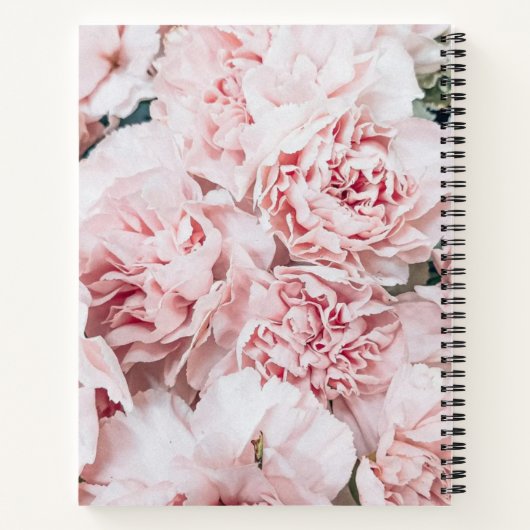 Zachte Chic Blush Roze Pioenblad Botanische Bloem Notitieboek (Achterkant)