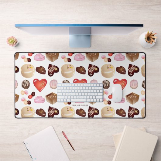 Zachte Chic Kleurrijke Chocolade Snoep Hart Patroo Bureaumat (Kantoor 1)