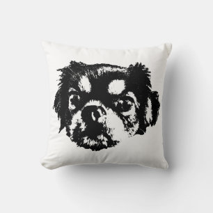 Zachte Chihuahua-hondenkussen – Inktlijn Kunst Kussen