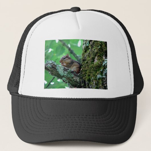 Zachte Chipmunk in Boom Kleding en Cadeaus Trucker Pet (Voorkant)