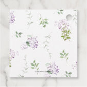 Zachte chique Lila Paarse bloemenbruiloft dank u Bedankjes Labels (Achterkant)