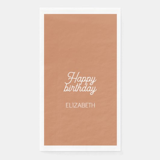 Zachte Chocolade Bruine Verjaardag Servet (Voorkant)