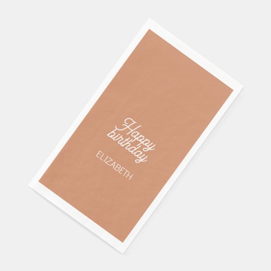 Zachte Chocolade Bruine Verjaardag Servet (Hoek)