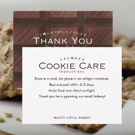 Zachte Chocolade Patroon Cookie Verzorgingsinstruc Bedankkaart