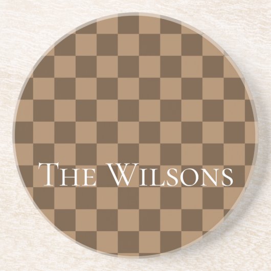 Zachte Chocolade Vierkantjes Zandsteen Onderzetter (Voorkant)