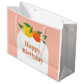 Zachte citrus verjaardagscadeautas groot cadeauzakje (Voorkant Gekanteld)