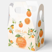Zachte citrusbloesem Schattigee Oranje Baby shower Bedankdoosjes (Open)