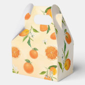 Zachte citrusbloesem Schattigee Oranje Baby shower Bedankdoosjes (Achterkant)