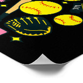 Zachte Coquette Design Met Strik, T En Handschoen Poster (Hoek)