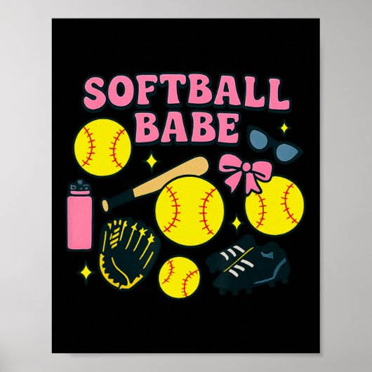 Zachte Coquette Design Met Strik, T En Handschoen Poster (Voorkant)