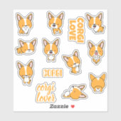 Zachte corgi honden sticker pack (Vel)