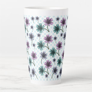 Zachte Cottagecore Bloemendessin   Pastelkleurige  Latte Mok