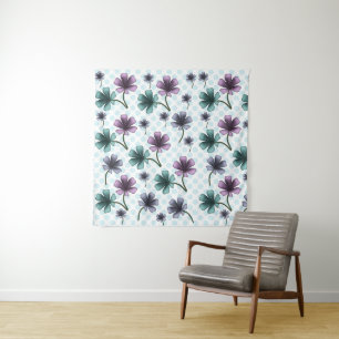 Zachte Cottagecore Bloemendessin   Pastelkleurige  Wandkleed