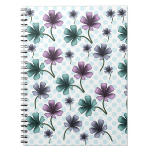 Zachte Cottagecore Bloemmotief Pastelkleurige Es Notitieboek