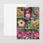 Zachte Cream & Roze Bloem Collage Notitiekaartje (Voorkant / Achterkant)