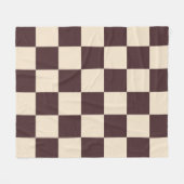 Zachte Crème en Donkerbruine Geruite Fleece Deken (Voorkant (Horizontaal))