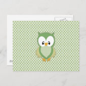 Zachte crème en gele uil briefkaart (Voorkant / Achterkant)