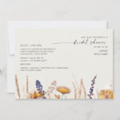 Zachte Crème Gedroogde Bloemen Bruiloft Feest  Kaart (Voorkant)