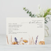 Zachte Crème Gedroogde Bloemen Bruiloft Feest  Kaart (Staand voorkant)