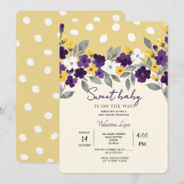 Zachte Crème | Kleurrijke Bloem Baby Shower Kaart