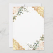 Zachte Crème Rozen Gouden Kant Moslim Bruiloft Save The Date (Achterkant)