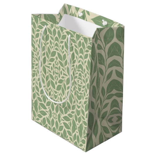 Zachte Crème & Salie Botanisch blad Medium Cadeauzakje (Achterkant Gekanteld)