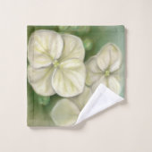 Zachte crème Witte pasta Hydrangea Floral Bad Handdoek (Wasdoekje)