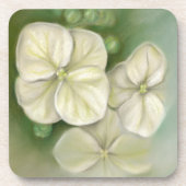 Zachte crème Witte pasta Hydrangea Floral Bier Onderzetter (Voorkant)