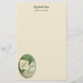 Zachte crème Witte pasta Hydrangea Floral Briefpapier (Voorkant)