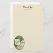Zachte crème Witte pasta Hydrangea Floral Briefpapier (Voorkant / Achterkant)