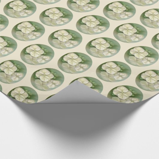 Zachte crème Witte pasta Hydrangea Floral Cadeaupapier (Hoek)