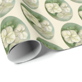 Zachte crème Witte pasta Hydrangea Floral Cadeaupapier (Rol Hoek)